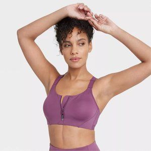 Women's High Support Mesh Back Zip-Front Bra 38D